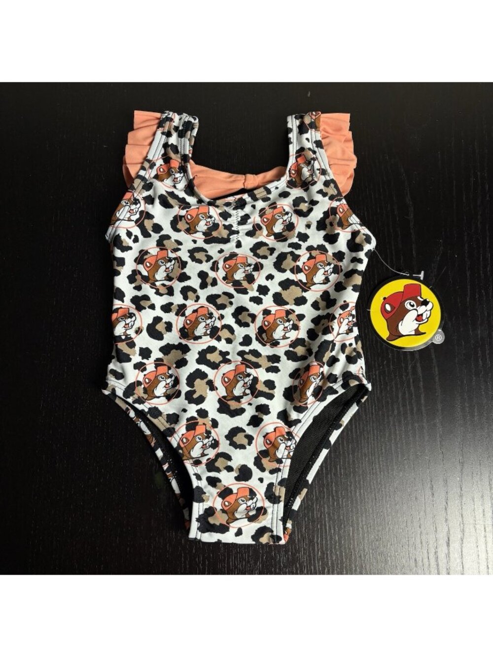 NWT BUC-EE'S Baby Girl 3-6M Buc-ee Print One-Piece Swimsuit Bathing Suit Bucees
